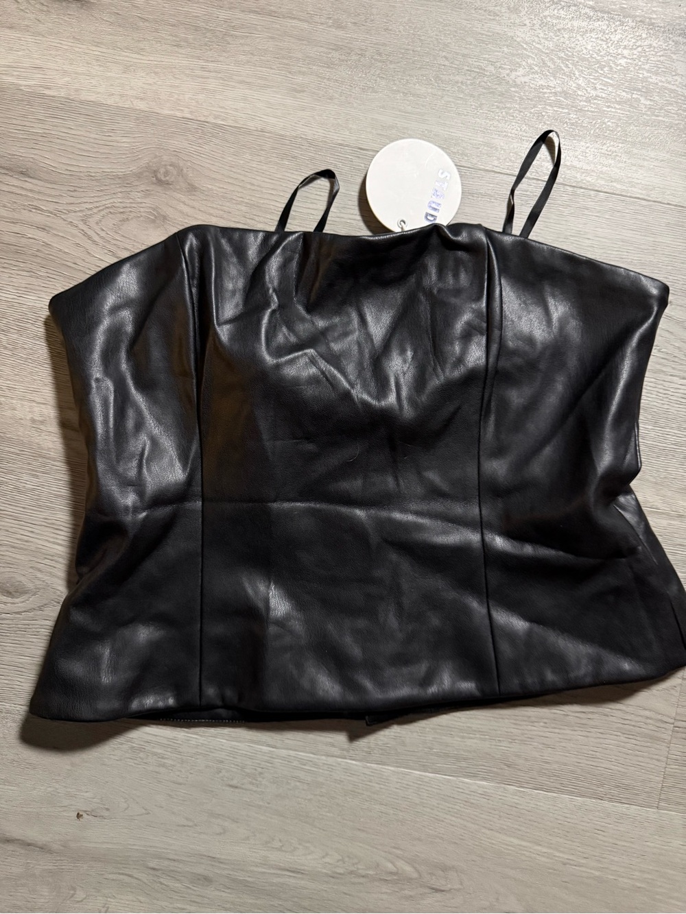 STAUD Black Faux Leather